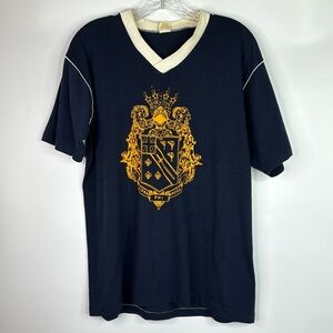 Vintage Alpha Phi Omega Navy Blue Vneck Tshirt Medium